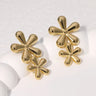 Pendientes de acero inoxidable de temperamento simple con baño de oro de 18 quilates que no se decoloran