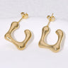 Pendientes de acero inoxidable de temperamento simple con baño de oro de 18 quilates que no se decoloran