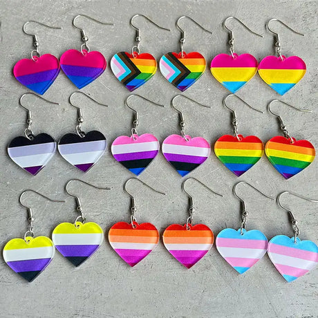 Rainbow Geometric Simple Multi-color Love Heart - Lootquake