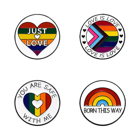 Women's Fashion English Letter Rainbow Love Alloy Drip Badge - Lootquake