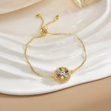 Simple Rotatable Flower Color-preserving Pure Copper Gold-plated Bracelet - Lootquake