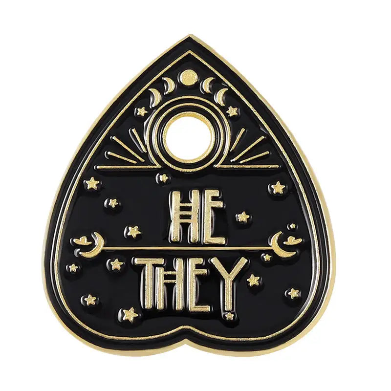 Retro English Letter SHE Cartoon Paint Brooch - Lootquake