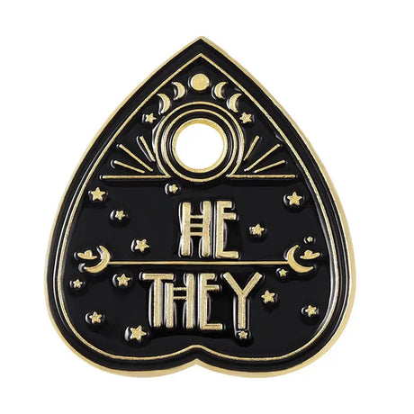 Retro English Letter SHE Cartoon Paint Brooch - Lootquake