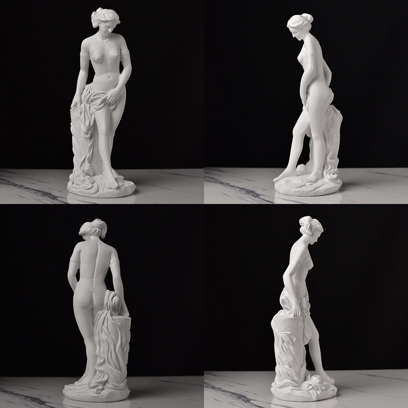 Estatuas de diosas griegas clásicas: pequeñas figuras artísticas, esculturas de Venus para estanterías de oficina y decoración de sala de estar.