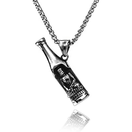 Men's Fashion Beer Bottle Bottle Opener Pendant Long Stainless Steel Necklace - Lootquake