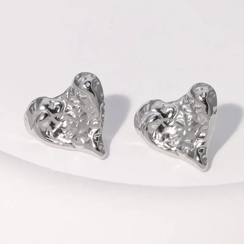 Pendientes de acero inoxidable de temperamento simple con baño de oro de 18 quilates que no se decoloran