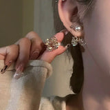 Fashion Personalized Zircon Heart Pearl Earrings Women - Lootquake