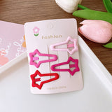 Sweet Rose Hollow Heart Five-star Barrettes
