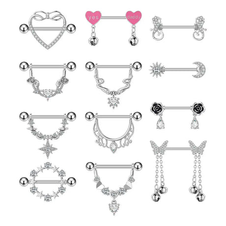 Fashion Zircon Adhesive Nail Piercing Jewelry - Lootquake