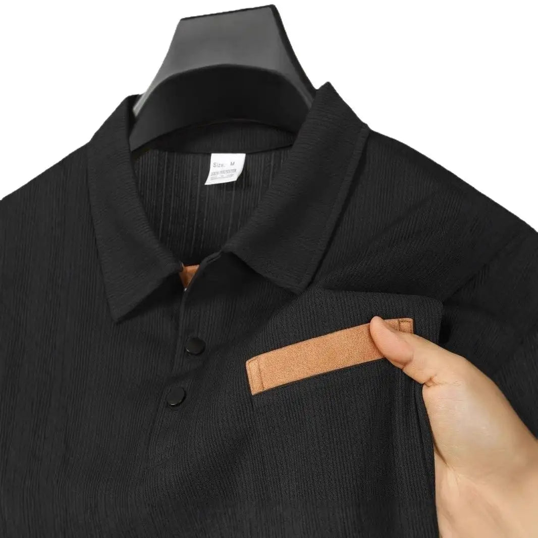 Sports Long Sleeve Lapel Men's Polo Shirt - Lootquake