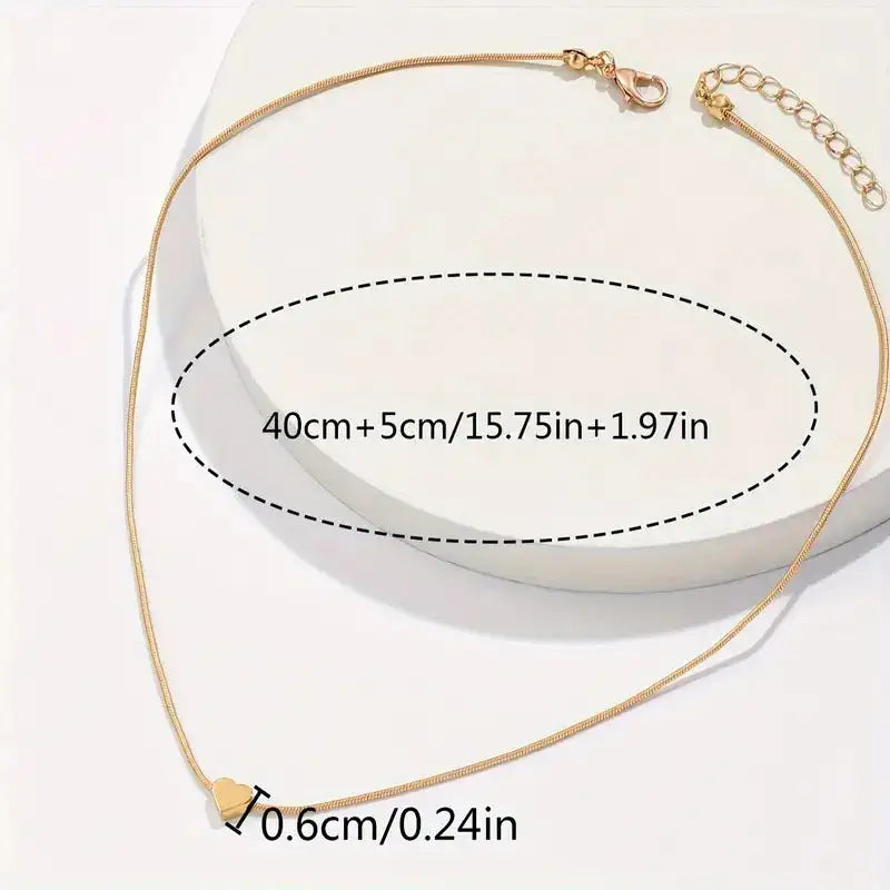 Fashion Snake Bones Chain Love Pendant Necklace - Lootquake