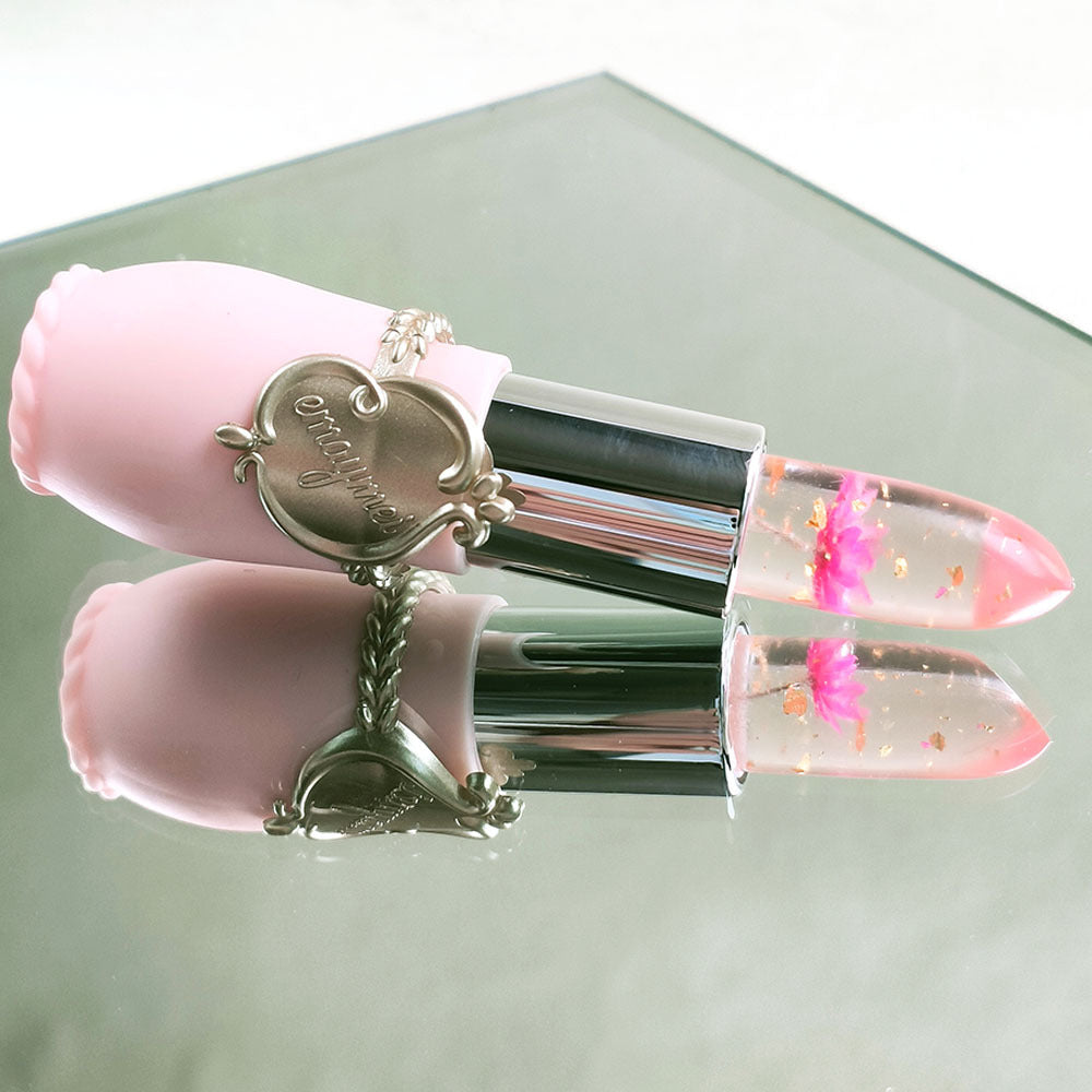 Dried Flower Jelly Lip Balm Lipstick Transparent Waterproof Crystal Lip Oil Hydrating Lip Gloss Plumper Clear Lip Plumper Makeup
