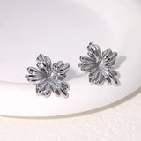 Pendientes de acero inoxidable de temperamento simple con baño de oro de 18 quilates que no se decoloran
