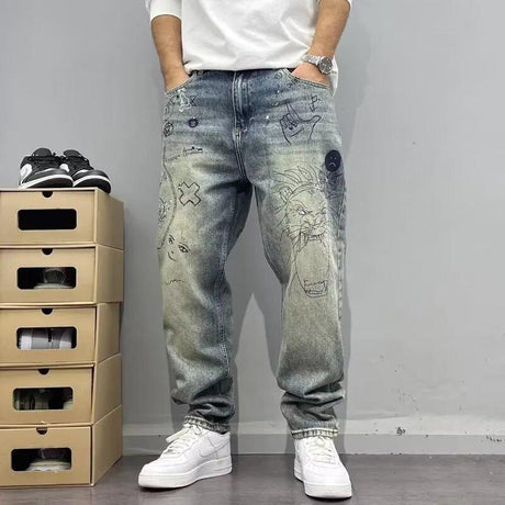 Personalized Letter Jeans Hip Hop Ins Trendy High Street - Lootquake