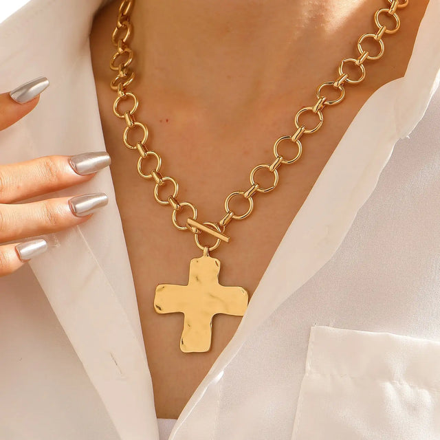 European And American Cross Alloy Pendant Necklace - Lootquake
