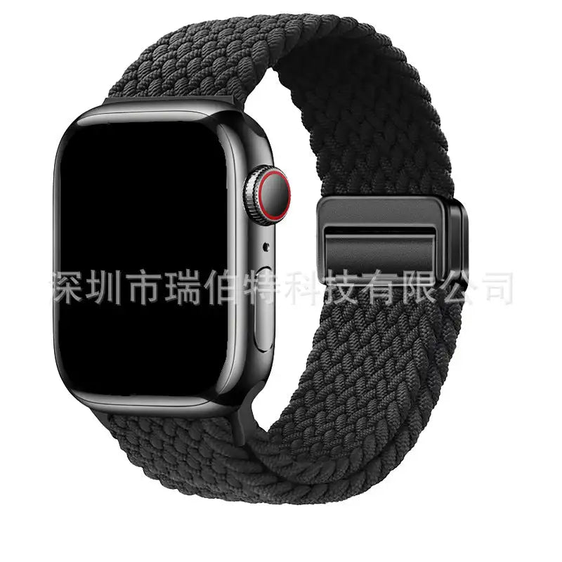 Metal Magnetic Buckle Nylon Braided Stretch Strap - Lootquake