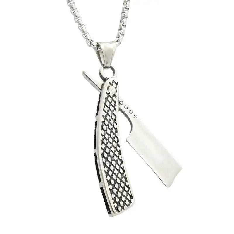 Titanium Steel Shaver Pendant Personality Punk Vintage Necklace - Lootquake