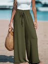 Women's Drawstring Loose Casual Wide-leg Trousers