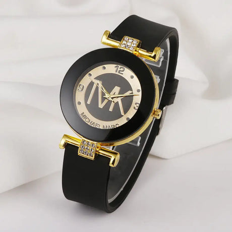 Fashion Women's Diamond Silicone Strap Quartz Watch - Lootquake