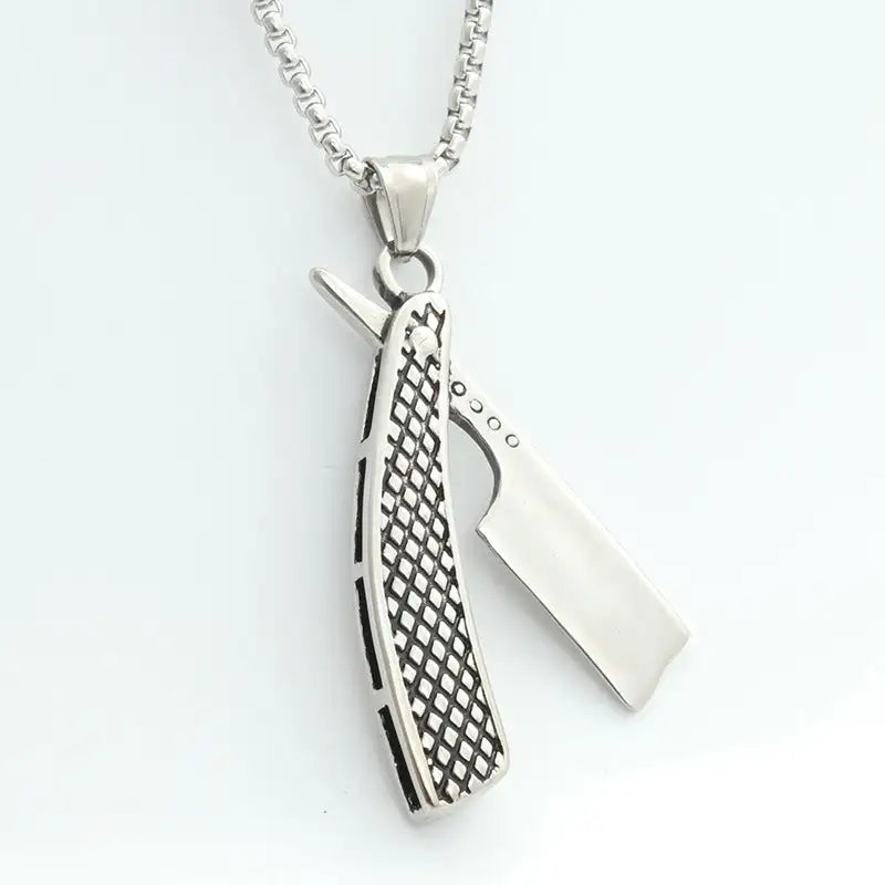 Titanium Steel Shaver Pendant Personality Punk Vintage Necklace - Lootquake