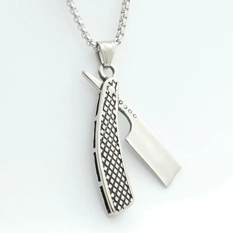 Titanium Steel Shaver Pendant Personality Punk Vintage Necklace - Lootquake