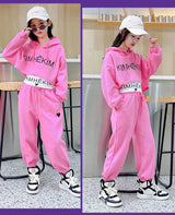 Autumn Baby Girl 3 Pieces Clothes Set Children Long Sleeve Letter Pullover + Sleeveless Top + Sport Pant Suit Girls Tracksuit - Lootquake