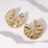 Pendientes de acero inoxidable de temperamento simple con baño de oro de 18 quilates que no se decoloran