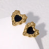 Pendientes de acero inoxidable de temperamento simple con baño de oro de 18 quilates que no se decoloran