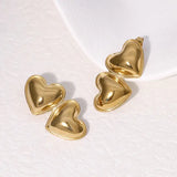 Pendientes de acero inoxidable de temperamento simple con baño de oro de 18 quilates que no se decoloran