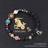 Natural Volcanic Rock Twelve Constellations Bracelets Fashion European And American Style - Lootquake