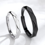 Black And White Diamond Couple Rings Argent Pur Pairs - Lootquake