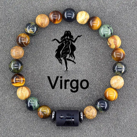 Twelve Constellations Bracelets Natural Stone Pendant Planet Birthday Gift - Lootquake