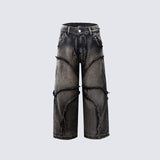 Street Fashion Vintage Jeans Raw Edges Design - Lootquake