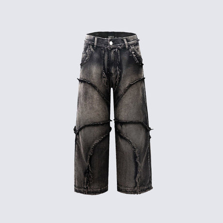Street Fashion Vintage Jeans Raw Edges Design - Lootquake
