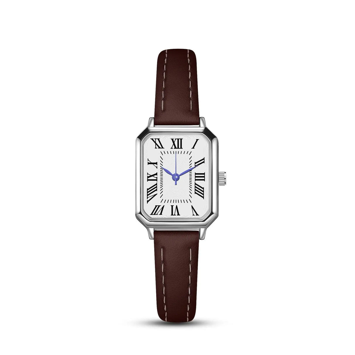Artistic Silver Case Square Thin Strap Roman Women's Quartz Watch - Lootquake