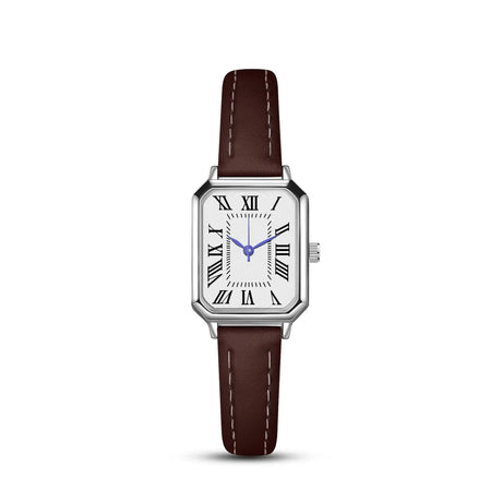 Artistic Silver Case Square Thin Strap Roman Women's Quartz Watch - Lootquake
