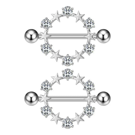 Fashion Zircon Adhesive Nail Piercing Jewelry - Lootquake