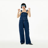 Men's Japanese-style Retro Casual Straight-leg Working Bib Top Pants - Lootquake
