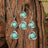Fashion Turquoise Long Pendant Ear Rings Suit - Lootquake