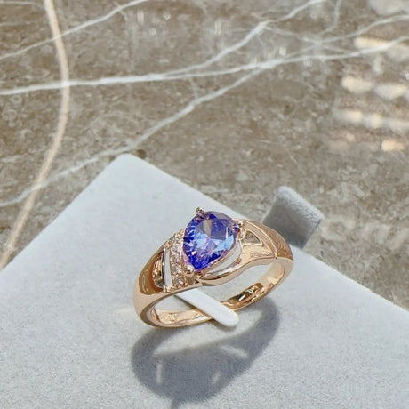 Rose Gold Zircon Ring Vintage Jewelry - Lootquake