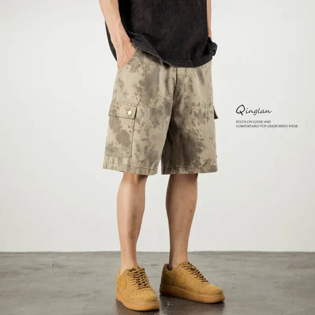 Men's Loose Desert Camouflage Denim Shorts - Lootquake