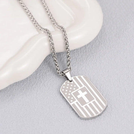 Men's Stainless Steel Scripture Cross Necklace - Lootquake