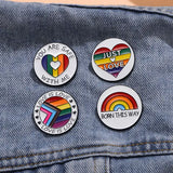 Women's Fashion English Letter Rainbow Love Alloy Drip Badge - Lootquake