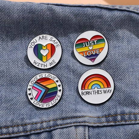 Women's Fashion English Letter Rainbow Love Alloy Drip Badge - Lootquake