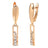 Copper Plated Gold Zircon Earrings Women's Fashionable Rose Gold Rectangular - Lootquake
