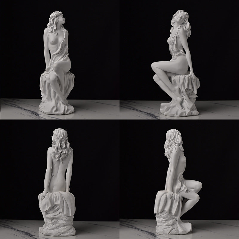 Estatuas de diosas griegas clásicas: pequeñas figuras artísticas, esculturas de Venus para estanterías de oficina y decoración de sala de estar.