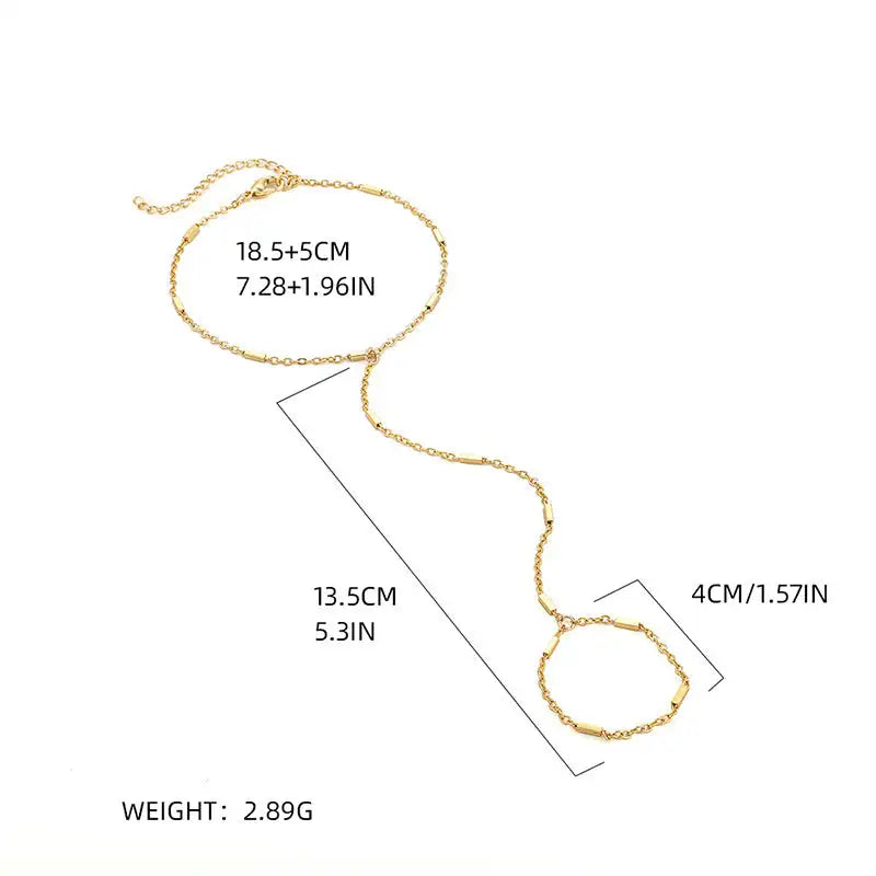 Women's Beach Ring Bracelet Integrated Chain - Lootquake