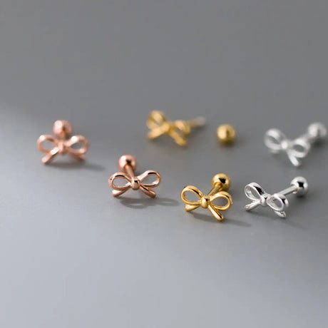 Fashion Hollowed-out Bowknot Thread Stud Earrings - Lootquake