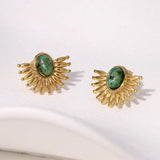 Pendientes de acero inoxidable de temperamento simple con baño de oro de 18 quilates que no se decoloran