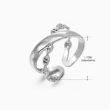 Anillo de acero inoxidable con forma de moda retro para mujer
